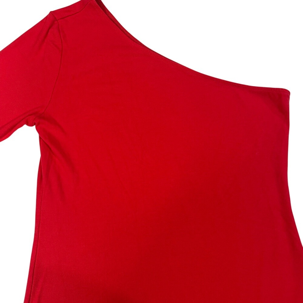 Red One-Shoulder Bodysuit - Picture 5 of 7